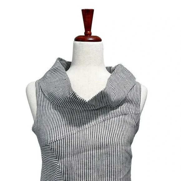 Ingrid Munt Shirt Size Small Women's Linen Brown Striped Coastal Boho preppy - Picture 9 of 11
